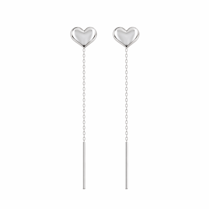 Heart-Shaped Earrings with a Delicate Dangling Design Default