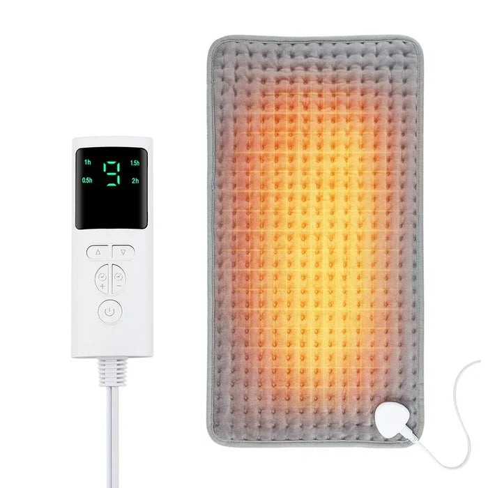 Heated Electric Pad for Warmth: orange, yellow heated cushion/pad, minimal style