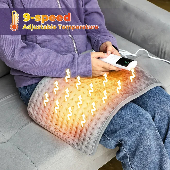Heated Electric Pad for Warmth: orange, yellow heated cushion/pad, minimal style