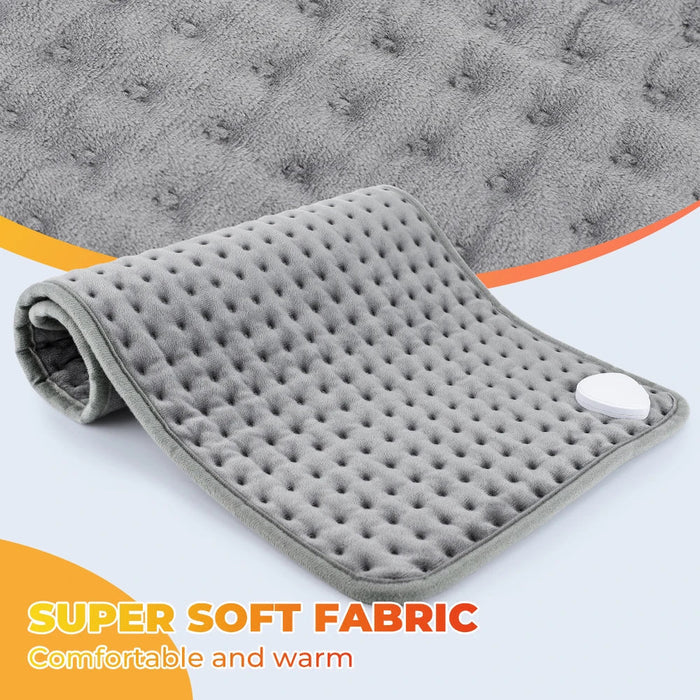 Heated Electric Pad for Warmth: orange, yellow heated cushion/pad, minimal style