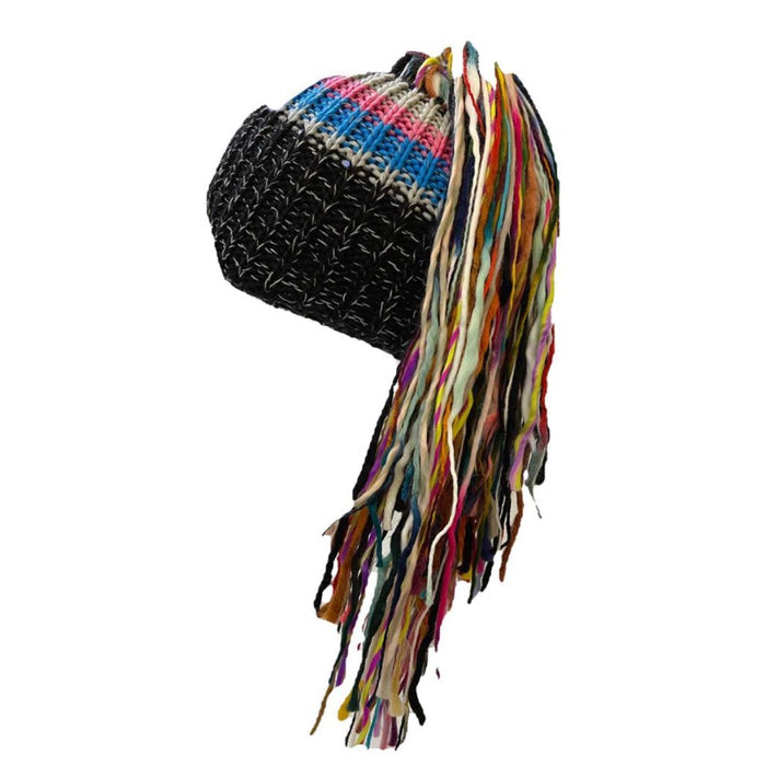 Helmet Rizz Dreadlocks Ski Helmet Cover: black, dark brown hat, novelty style