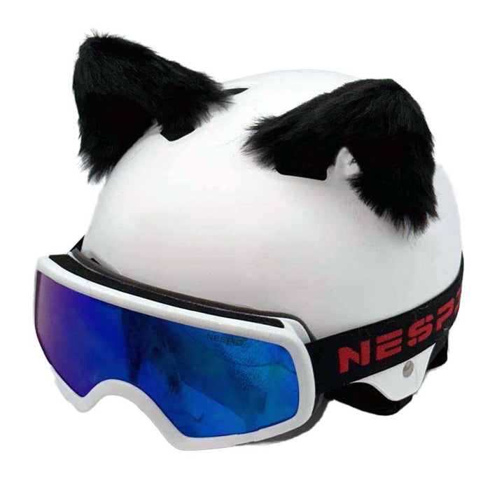Helmet Rizz: Fox Ears Helmet Ornaments: white, pale pink cat-themed, cute cartoon/kawaii style