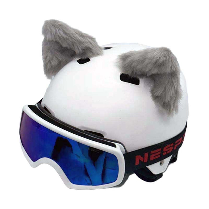 Helmet Rizz: Fox Ears Helmet Ornaments: white, pale pink cat-themed, cute cartoon/kawaii style