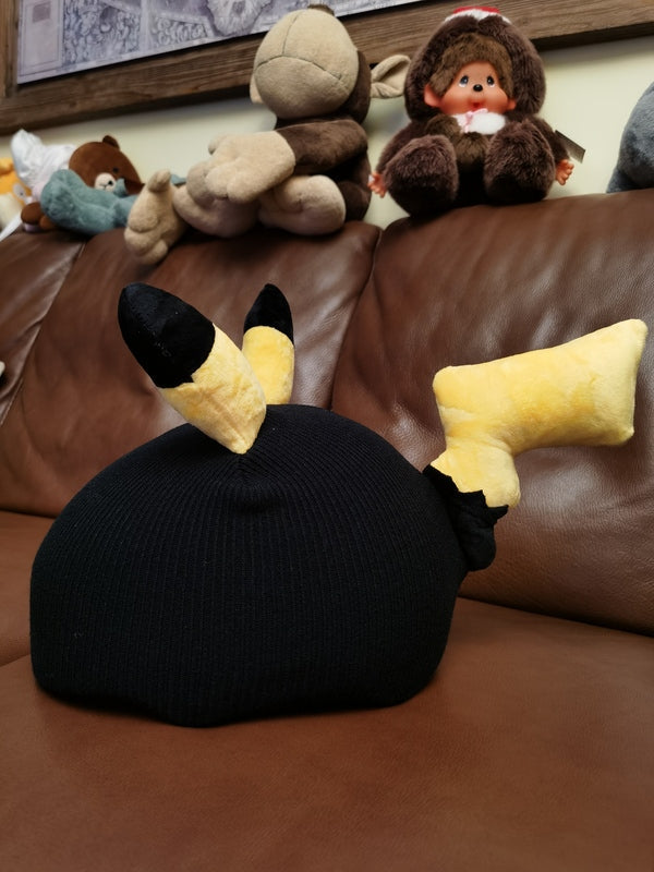 Helmet Rizz Pikachu Cover, Fun, Eye-catching, Durable: yellow, black Pikachu character, cartoon style