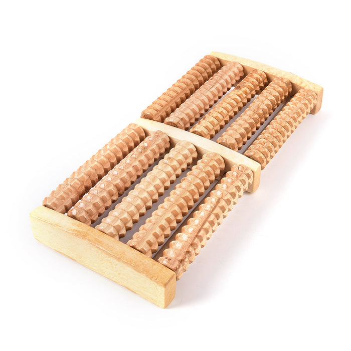 High-Quality Long-Lasting Wooden Foot Roller for Effective Massage Therapy: light natural wood, tan wooden foot massage rolle