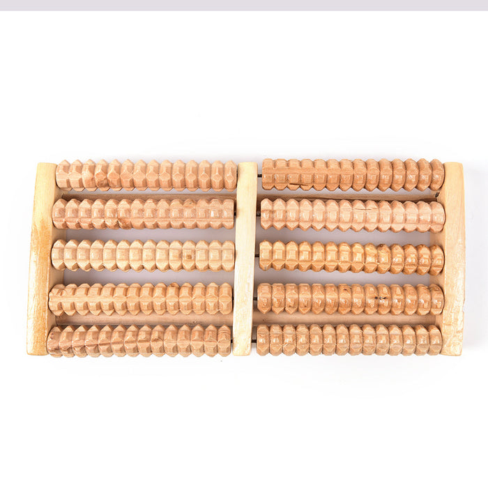 High-Quality Long-Lasting Wooden Foot Roller for Effective Massage Therapy: light natural wood, tan wooden foot massage rolle