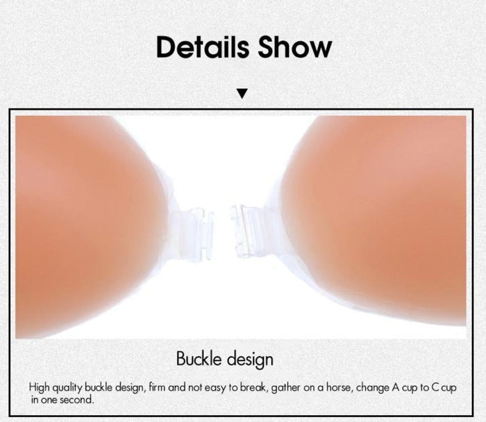 High-Quality Silicone Self-Adhesive Strapless Bra: pink, transparent strapless adhesive bra, minimal style