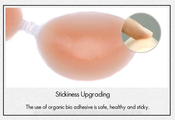 High-Quality Silicone Self-Adhesive Strapless Bra: pink, transparent strapless adhesive bra, minimal style