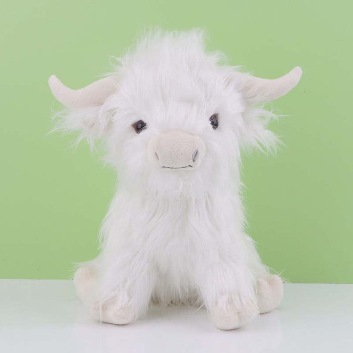 Highland Cow Plush Toy, Baby-Safe, Soft, Huggable: black, dark brown Highland cow, cute realistic style