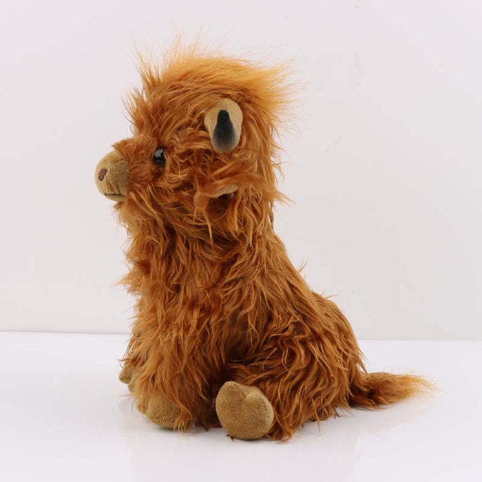 Highland Cow Plush Toy, Baby-Safe, Soft, Huggable: black, dark brown Highland cow, cute realistic style