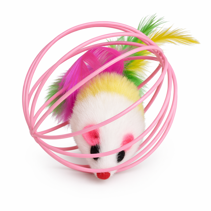Hilarious Spinning Cat Toy Set with 5 Cages Default