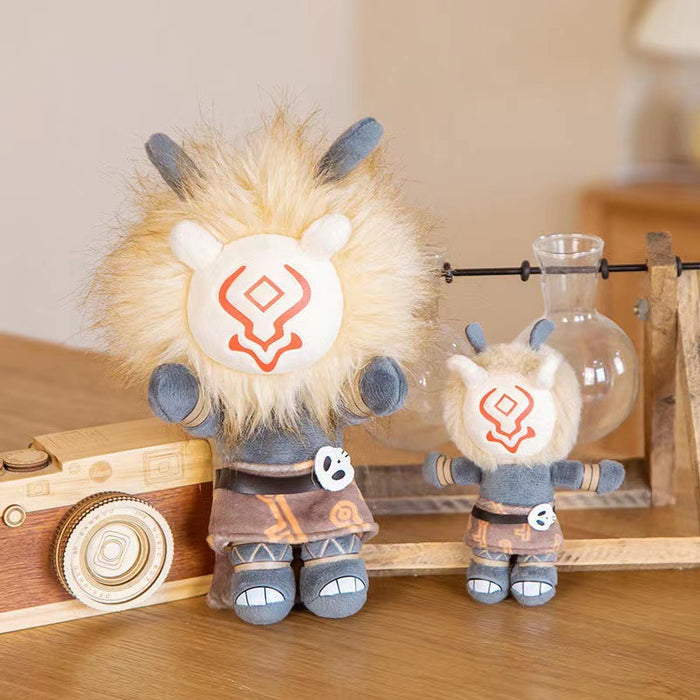 Hilichurl Plush Toy/Keychain for Genshin Impact: beige, cream lion-like cartoon characters, kawaii cartoon style