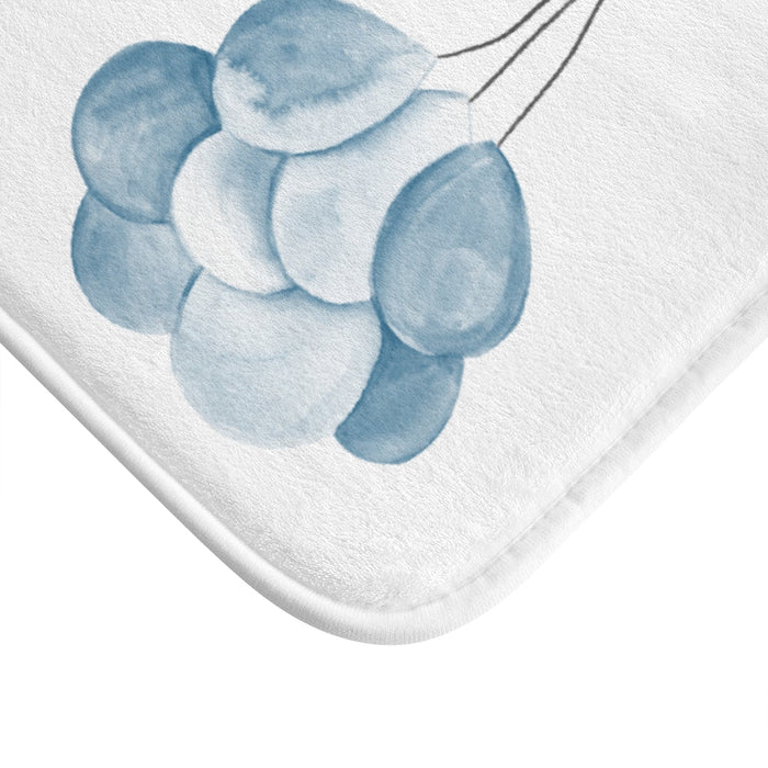 Home Accents Mat Featuring a Baby Elephant with Balloons: white, light blue elephant with balloons, cute watercolor cartoon s