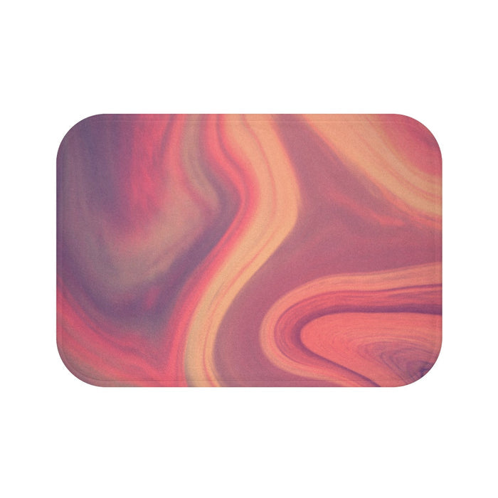 Home Decor Swirling Electronic Bath Mat: purple, magenta rectangular rounded-corner mat or pad, abstract style