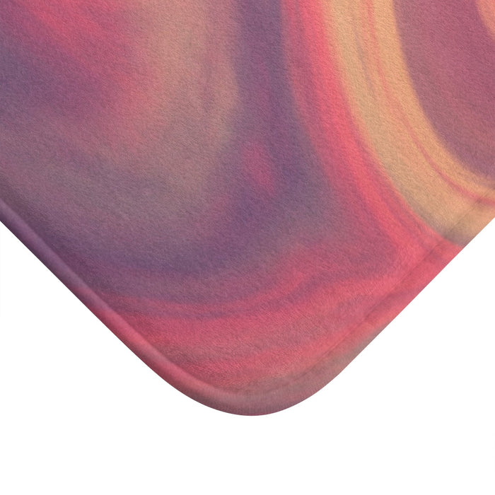 Home Decor Swirling Electronic Bath Mat: purple, magenta rectangular rounded-corner mat or pad, abstract style