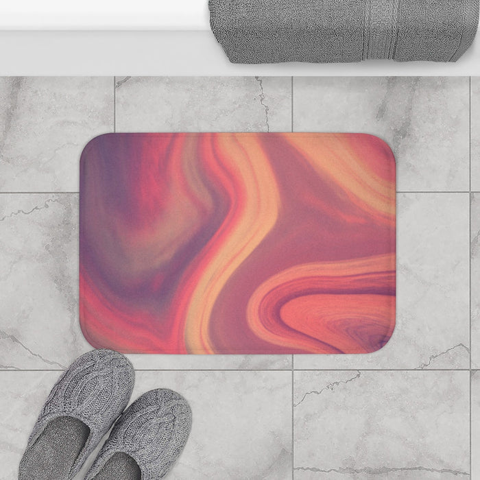 Home Decor Swirling Electronic Bath Mat: purple, magenta rectangular rounded-corner mat or pad, abstract style