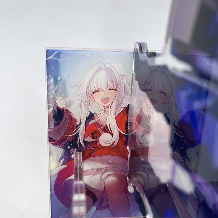 Honkai Star Rail Acrylic Standee: blue, purple two anime-style characters: a blue armored humanoid and a white-haired girl, a