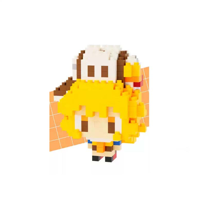 Honkai Star Rail DIY Character Figures: light gray, black cartoon character, pixelated cartoon style