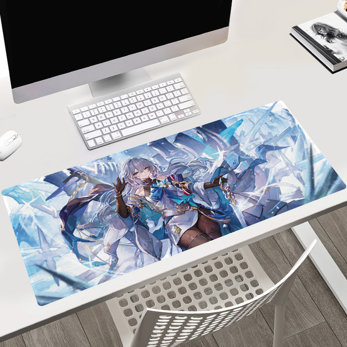 Honkai Star Rail Gaming Mouse Pad: blue, white anime-style fantasy characters, anime, fantasy style