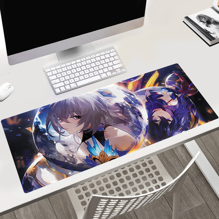 Honkai Star Rail Gaming Mouse Pad: blue, white anime-style fantasy characters, anime, fantasy style