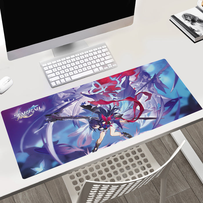 Honkai Star Rail Gaming Mouse Pad: blue, white anime-style fantasy characters, anime, fantasy style