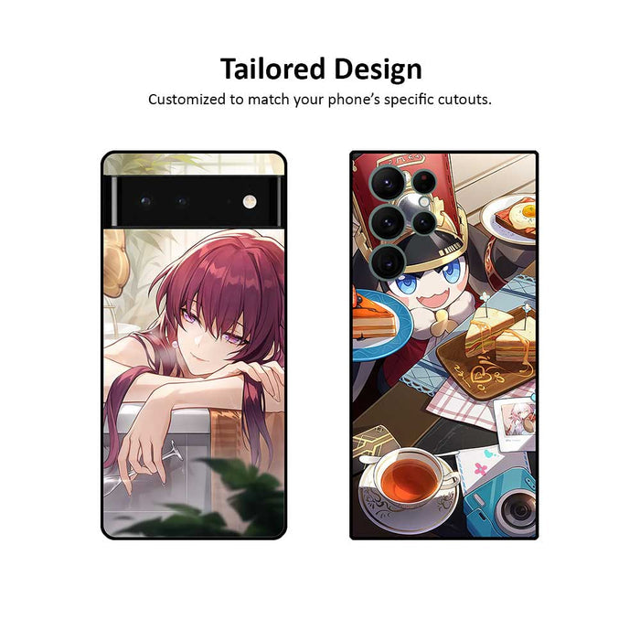 Honkai Star Rail Phone Cases: cream, red Honkai: Star Rail themed cartoon cat, cartoon, decorative East Asian-inspired graphi