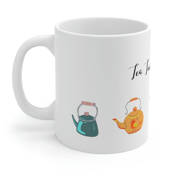 Indulge in Personal Time with Your Favorite Beverage Mug: white, black tea theme, cute cartoon style