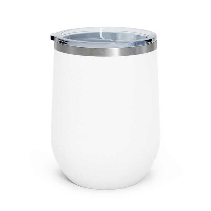Insulated Wine Tumbler 12oz for Keeping Drinks Hot or Cold: white, silver insulated tumbler cup with lid, minimal modern styl