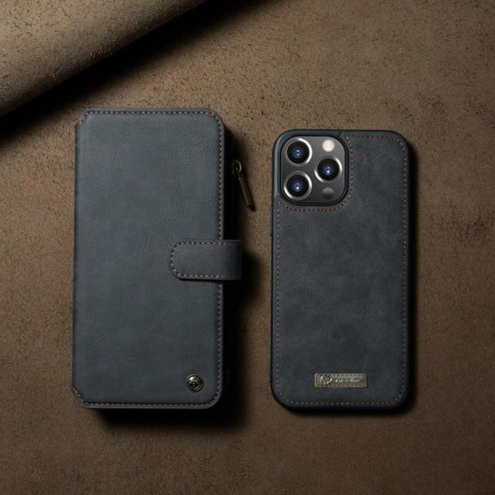 iPhone Leather Flip Wallet Case: brown, black smartphone wallet case, minimal style