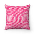 Joyful Magenta Square Cushion, Available in 4 Dimensions: bright pink, white square throw pillow, abstract patterned style