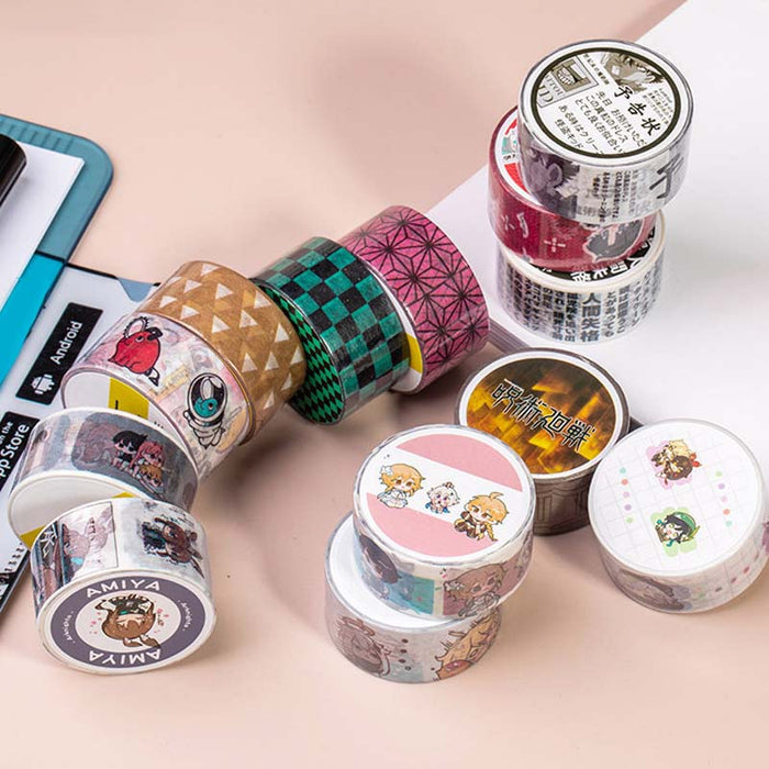 Jujutsu Kaisen Washi Tape, Decorative and Versatile: brown, beige Harry Potter theme, themed graphic style