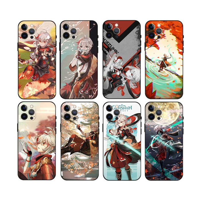 Kaedehara Kazuha Genshin Impact Phone Case: red, white anime-style characters, anime cartoon style