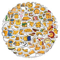 Kawaii Egg Laptop Decal Stickers: yellow, white Gudetama egg character, kawaii cartoon style