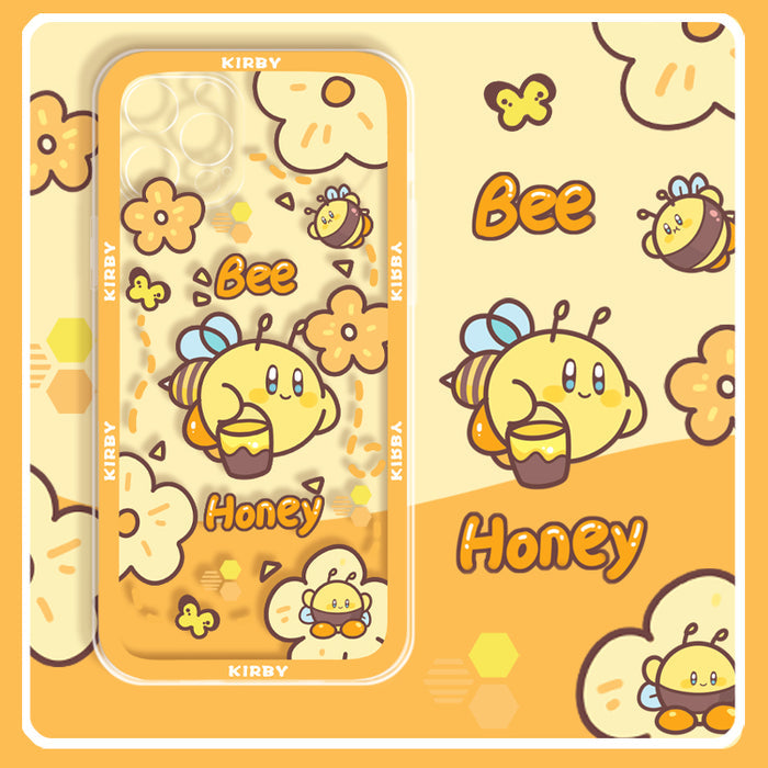 Kawaii Kirby iPhone Case: pink, white Kirby character, kawaii cartoon style