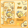 Kawaii Kirby Phone Case: yellow, orange Kirby character with bee and honey theme, kawaii cartoon style