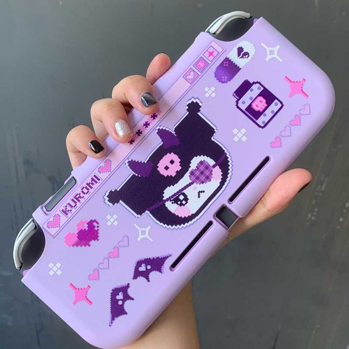 Kawaii Switch Lite Case with Cute Characters: peach pink, light pink My Melody character, kawaii cartoon style