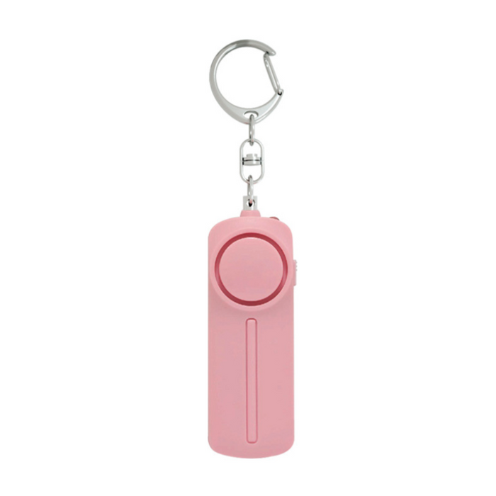 Keychain LED Safety Alarm: light blue, pink keychain accessories, minimal style