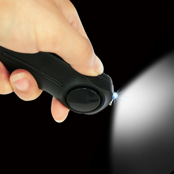 Keychain LED Safety Alarm: light blue, pink keychain accessories, minimal style