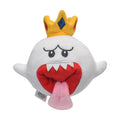 King Boo Plush Toy: Adorable Collectible: white, yellow crowned ghost-like cartoon character, cartoon kawaii style
