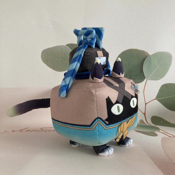 Kirara Plush Toy for Genshin Impact: brown, black cat-like character, cartoon style