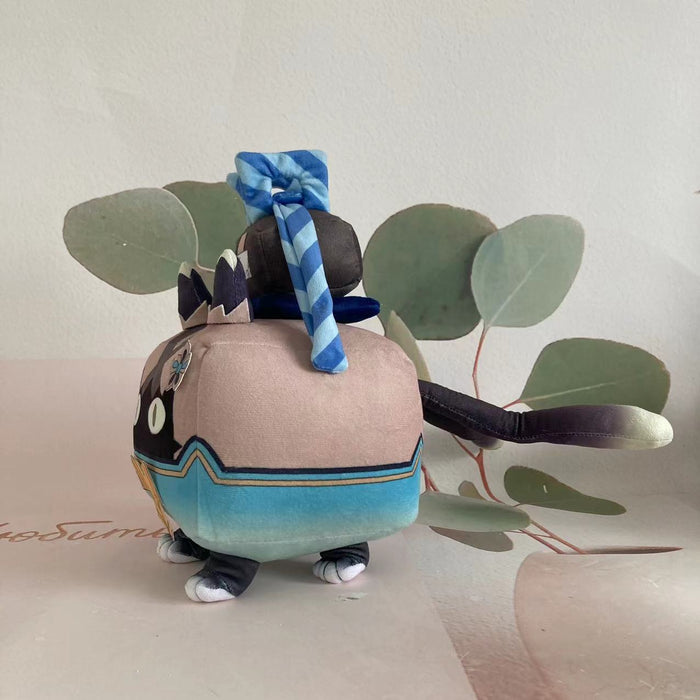 Kirara Plush Toy for Genshin Impact: brown, black cat-like character, cartoon style