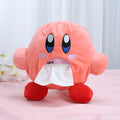 Kirby Tissue Holder: Soft, Durable, Cute: pink, red cartoon character resembling Kirby, kawaii cartoon style