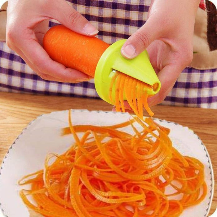 Kitchen Shredder Peeler: A Versatile Tool for Your Culinary Needs: lime green, orange handheld vegetable spiralizer, minimal