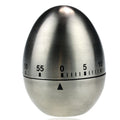 Kitchen Timer in the Shape of a Stainless Steel Egg: silver, black egg-shaped timer, minimal style
