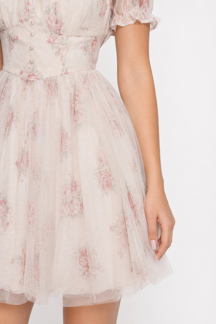 Korean-inspired Floral Mini Dress Default
