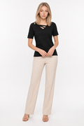 Korean V-Neck Women's Summer Blouse Black