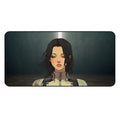 Large Mouse Pad for Gaming, Empower Your Inner Cyborg Girl: dark teal, black anime-style female character, anime, illustrated