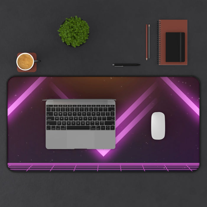 Large Pink Gaming Mouse Pad, A Revised Title: black, dark purple rectangular desk mat or mouse pad, futuristic neon graphic s
