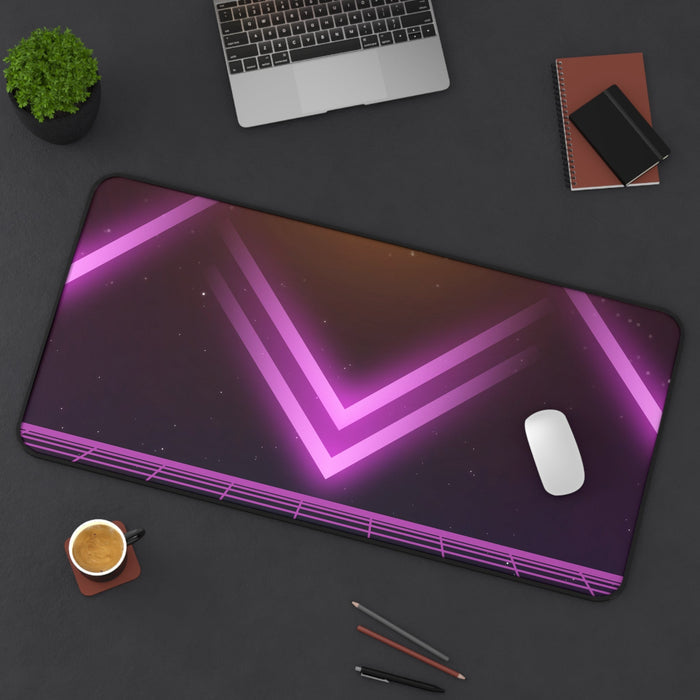 Large Pink Gaming Mouse Pad, A Revised Title: black, dark purple rectangular desk mat or mouse pad, futuristic neon graphic s