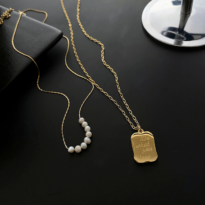 Layered Necklace for Women: Embrace Your Passions: gold, white gold-tone layered necklace, minimal style